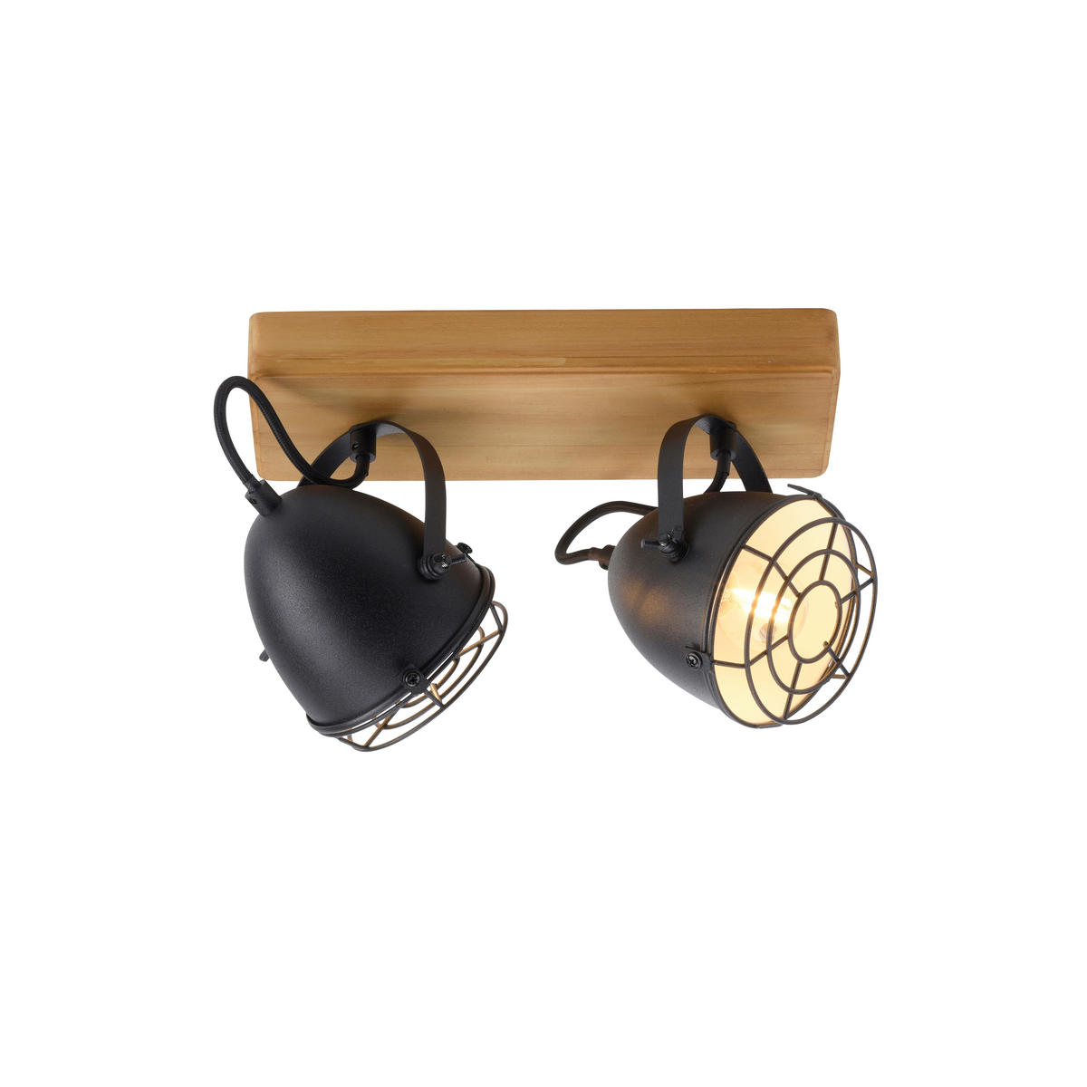 Just Light Spot-Balken BEETLE 15172-18 schwarz natur Metall Holz B/T: ca. 30,5x17 cm E14 2 Brennstellen BEETLE - natur/schwarz (30,50/17,00cm) - Just Light