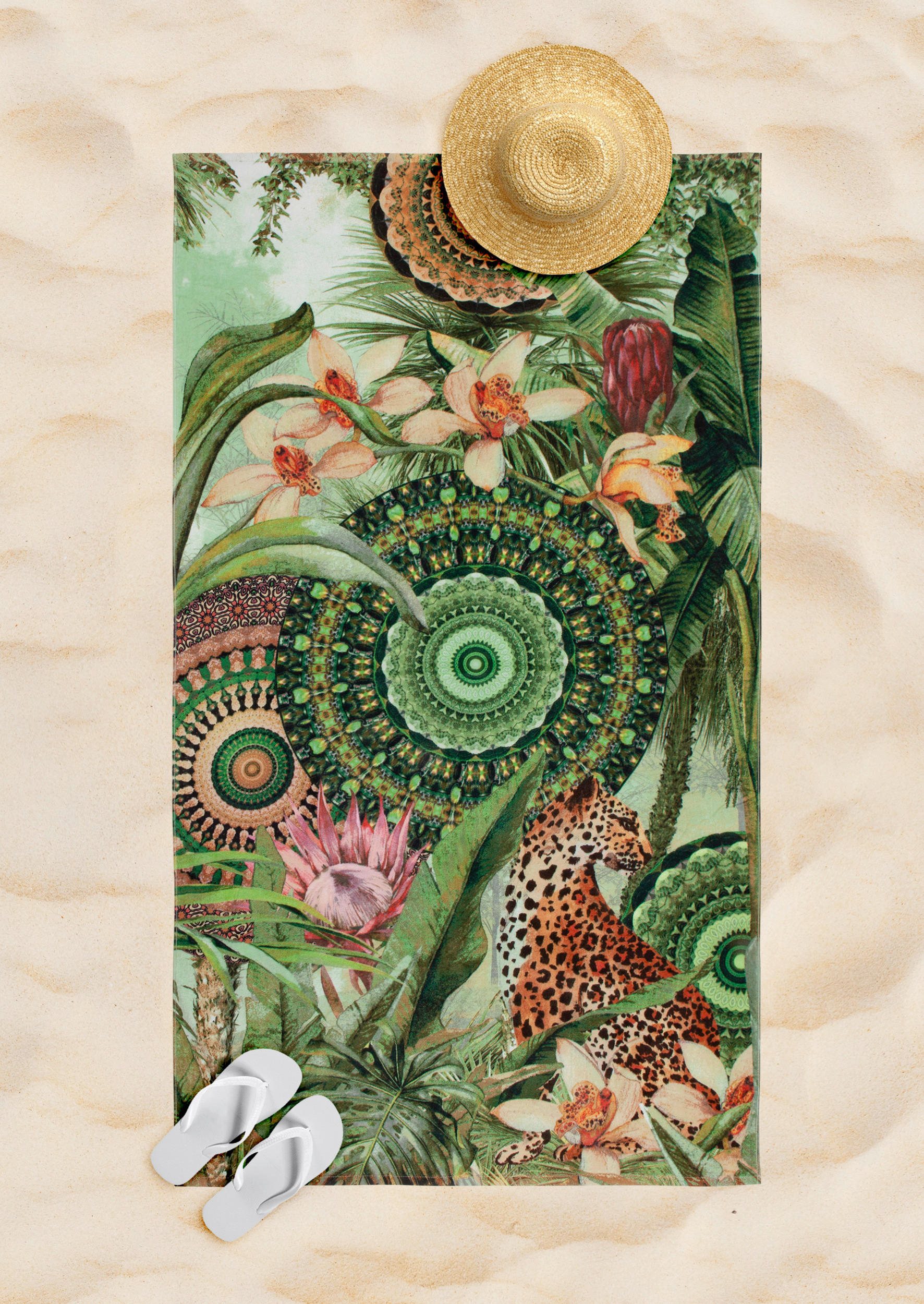 Strandtuch Abhita grün Baumwolle B/L: ca. 100x180 cm Abhita - grün (100,00/180,00cm) - HIP