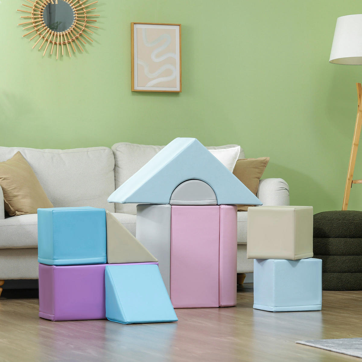 HOMCOM Bausteinset B/H/L: ca. 25x50x25 cm Bausteinset - multicolor (25,00/25,00/50,00cm) - HOMCOM