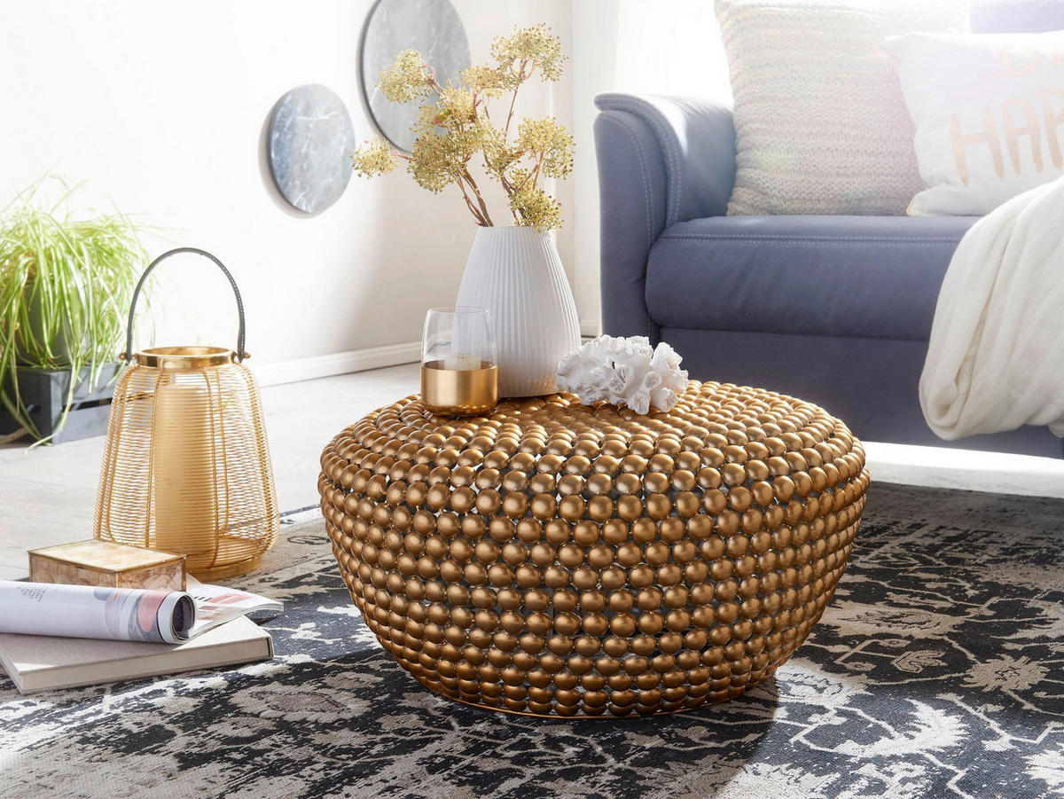 Couchtisch gold B/H/T: ca. 60x30x60 cm Couchtisch - gold (60,00/30,00/60,00cm) - Wohnling