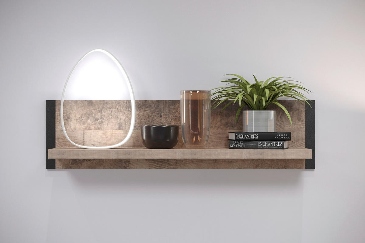 Wandboard Emile Eiche Tabak Nachbildung B/H/T: ca. 110x28x23 cm Emile - Eiche (110,00/28,00/23,00cm) - Trendteam