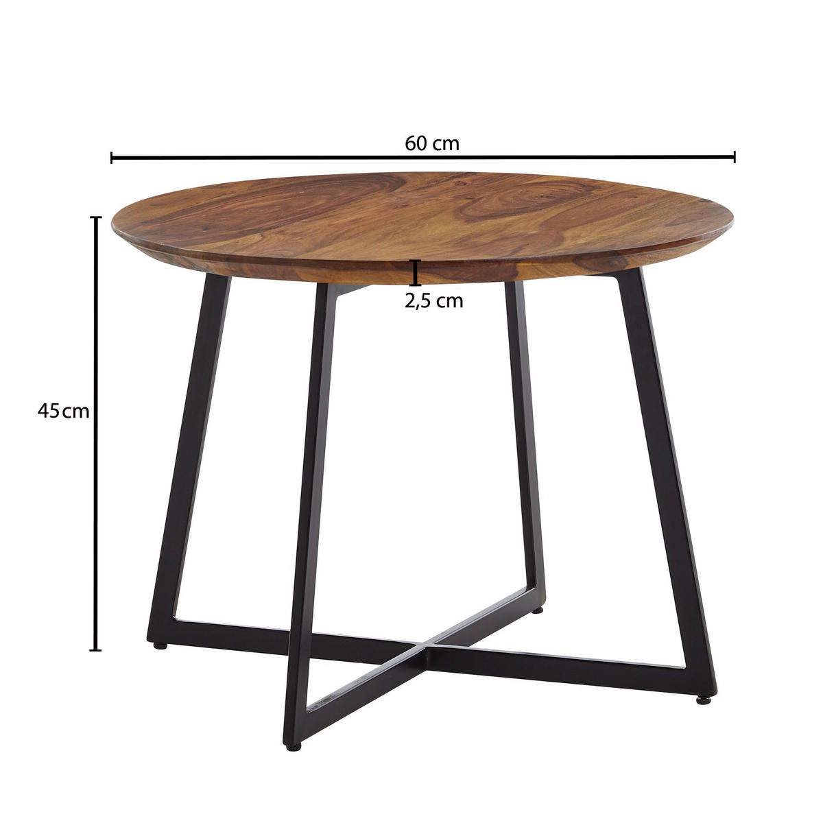 Couchtisch braun B/H/T: ca. 60x45x60 cm Couchtisch - braun (60,00/45,00/60,00cm) - Wohnling