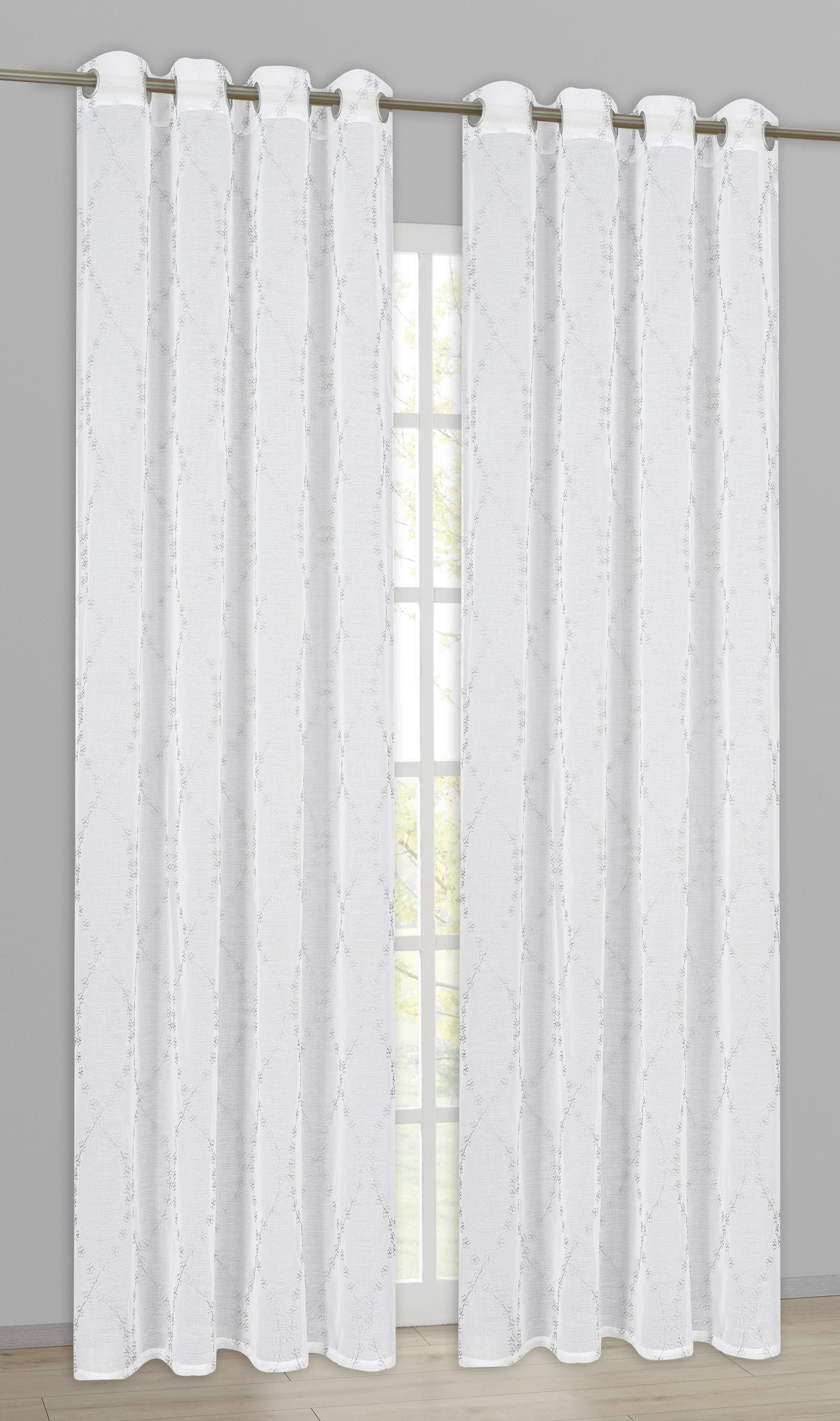 home Topline Ösenvorhang Nora silber B/L: ca. 135x245 cm Nora - silber (135,00/245,00cm) - home Topline