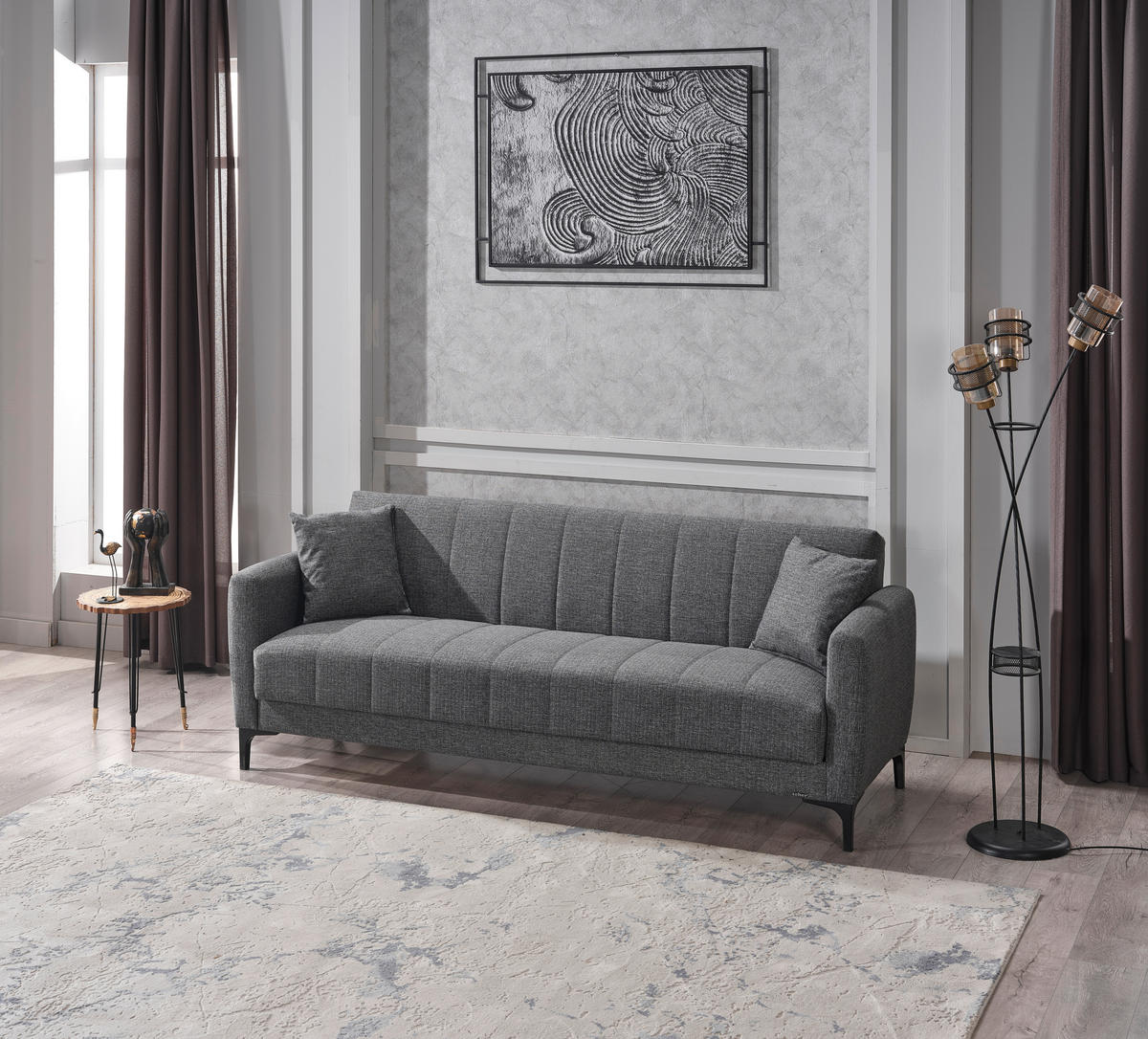 Schlafsofa Rovigo anthrazit schwarz B/H/T: ca. 214x84x83 cm Rovigo - schwarz/anthrazit (214,00/84,00/83,00cm)