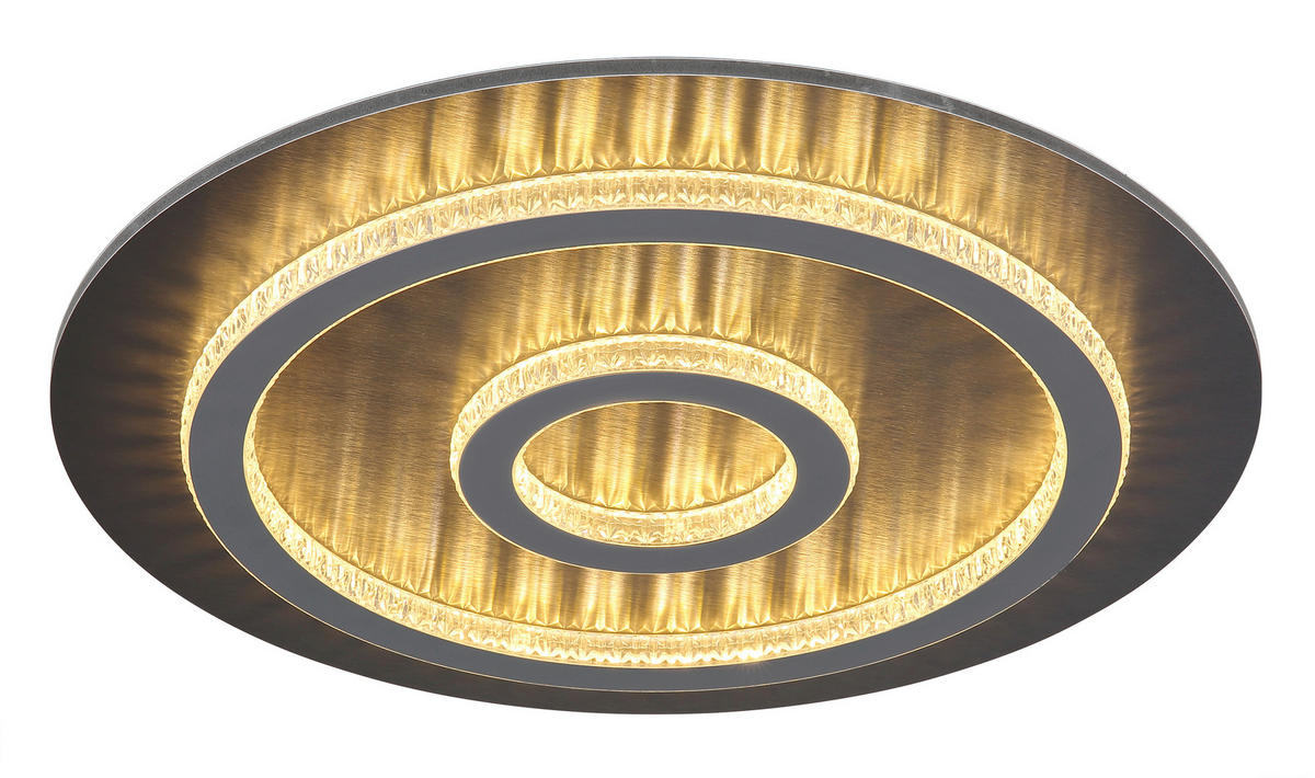 GLOBO LED-Deckenleuchte mattschwarz anthrazit hellgrau Kunststoff Metall H/D: ca. 5,5x45 cm 1 Brennstellen JAYDEN - hellgrau/mattschwarz (45,00/5,50cm) - GLOBO