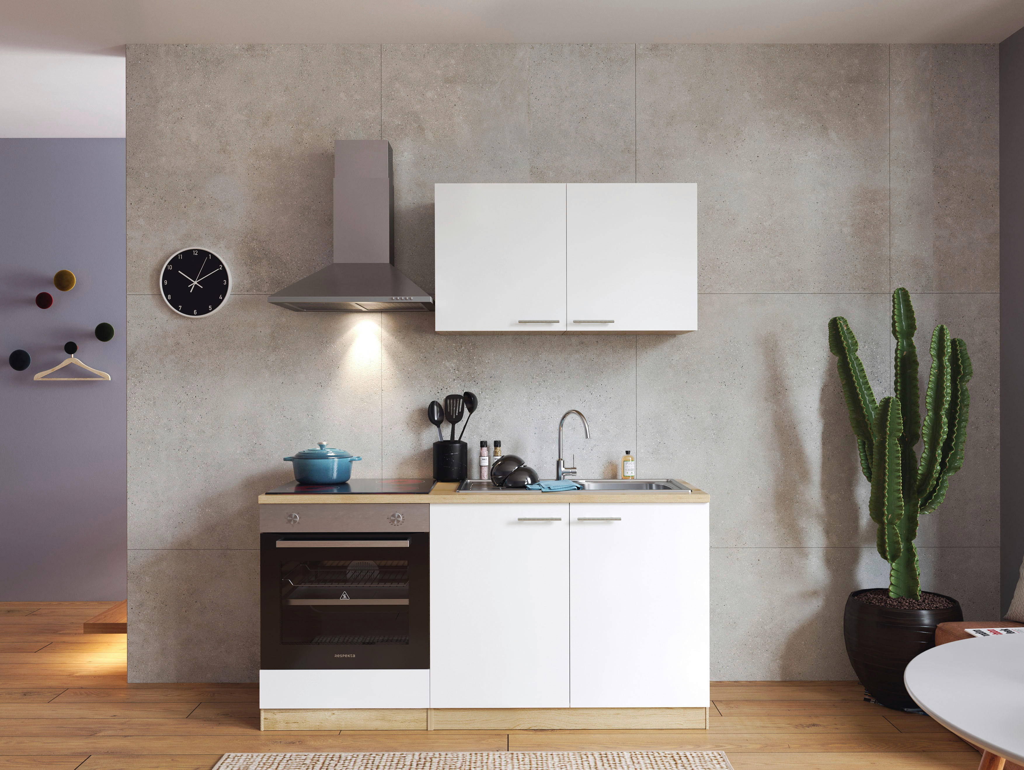 Küchenblock Merle B/H/T: ca. 160x200x60 cm Merle - Eiche/weiß (160,00/200,00/60,00cm) - Respekta