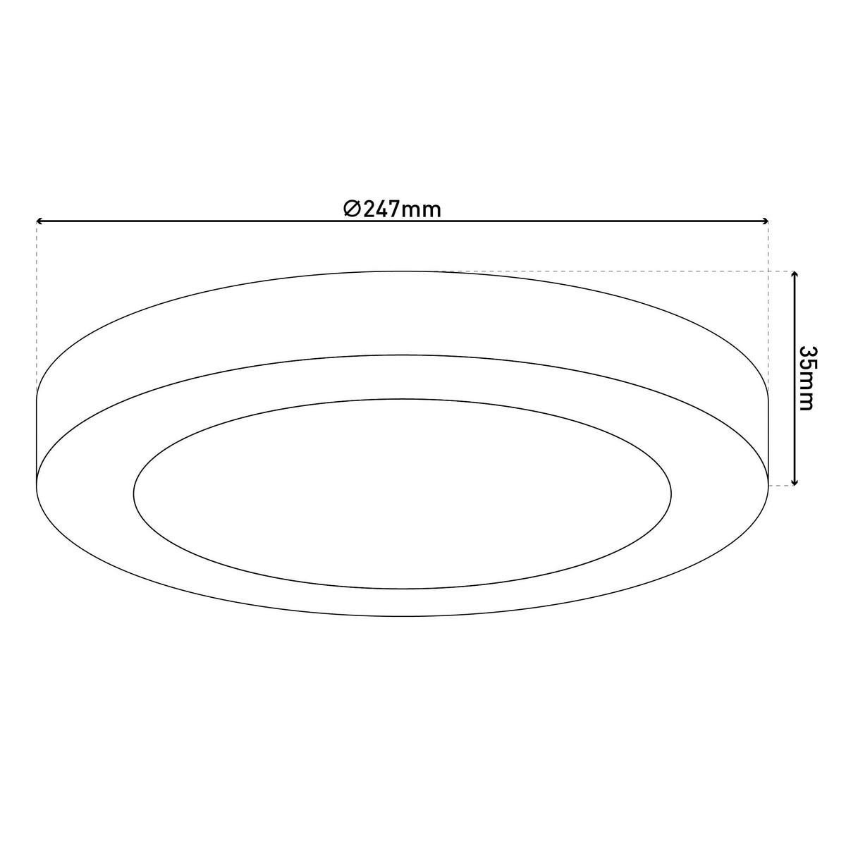 Näve Leuchten LED-Ein-/Aufbauleuchte weiß Kunststoff Metall B/H/T/D: ca. 24,6x3,5x24,6x24,6 cm KOMPLEX - weiß (24,60/3,50/24,60cm) - Näve Leuchten