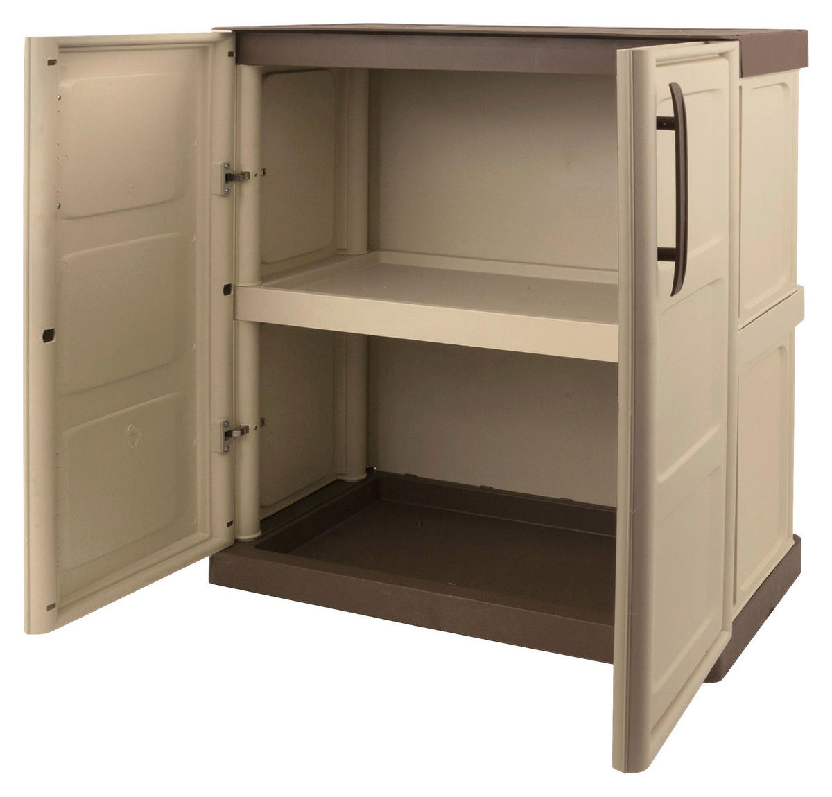 ArtPlast Kunststoffschrank Steel niedrig beige Kunststoff B/H/T: ca. 70x85,5x39 cm Steel niedrig - beige/taupe (70,00/85,50/39,00cm) - ArtPlast
