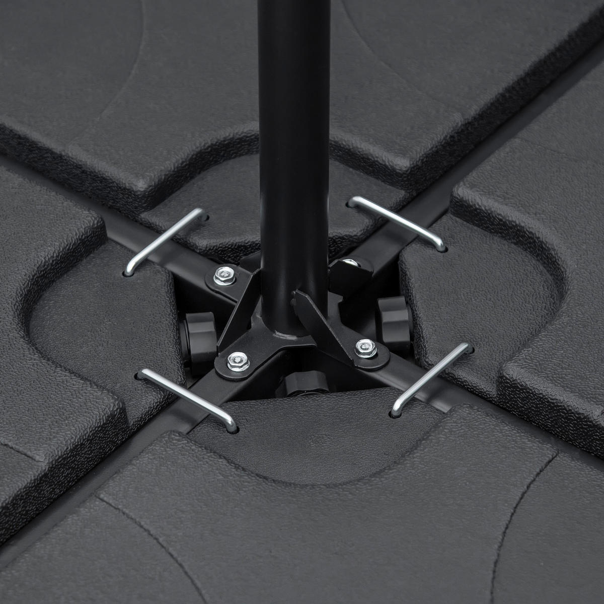 Outsunny Schirmgewicht mit 4 Teilen Schirmgewicht_mit_4Teilen - schwarz (104,00/104,00/7,50cm) - Outsunny