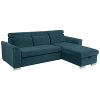 Funktionsecke Evia petrol Microfaser B/H/T: ca. 243x85x186 cm Evia - petrol/silber (243,00/85,00/186,00cm)