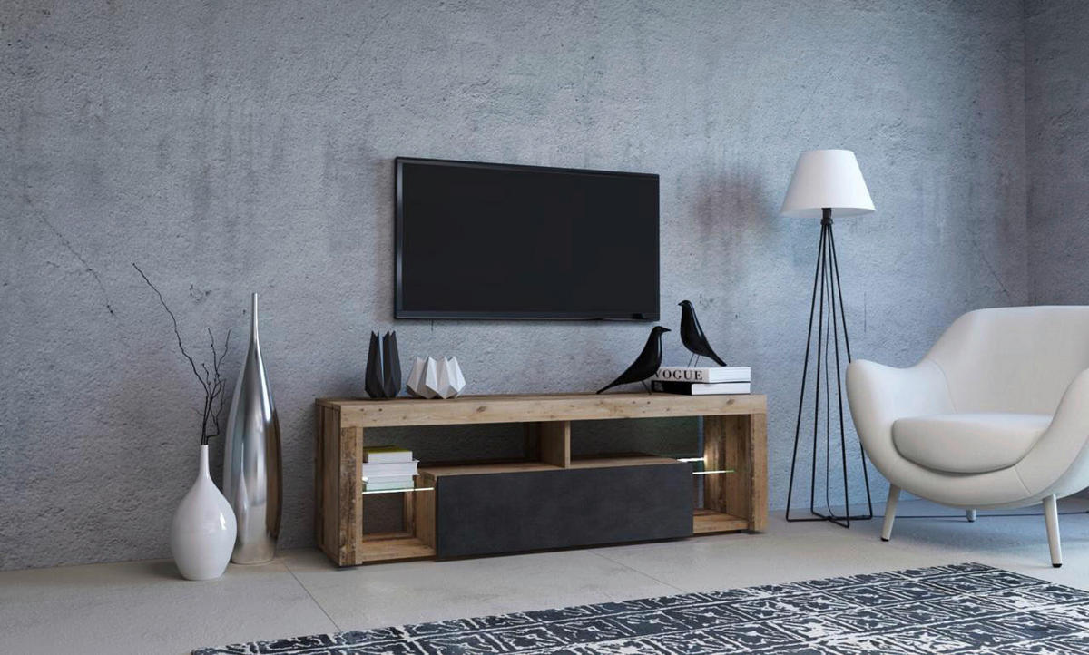 TV-Board Everest Altholz Nachbildung anthrazit B/H/T: ca. 140x50x35 cm Everest - anthrazit (140,00/50,00/35,00cm) - WIPMEB