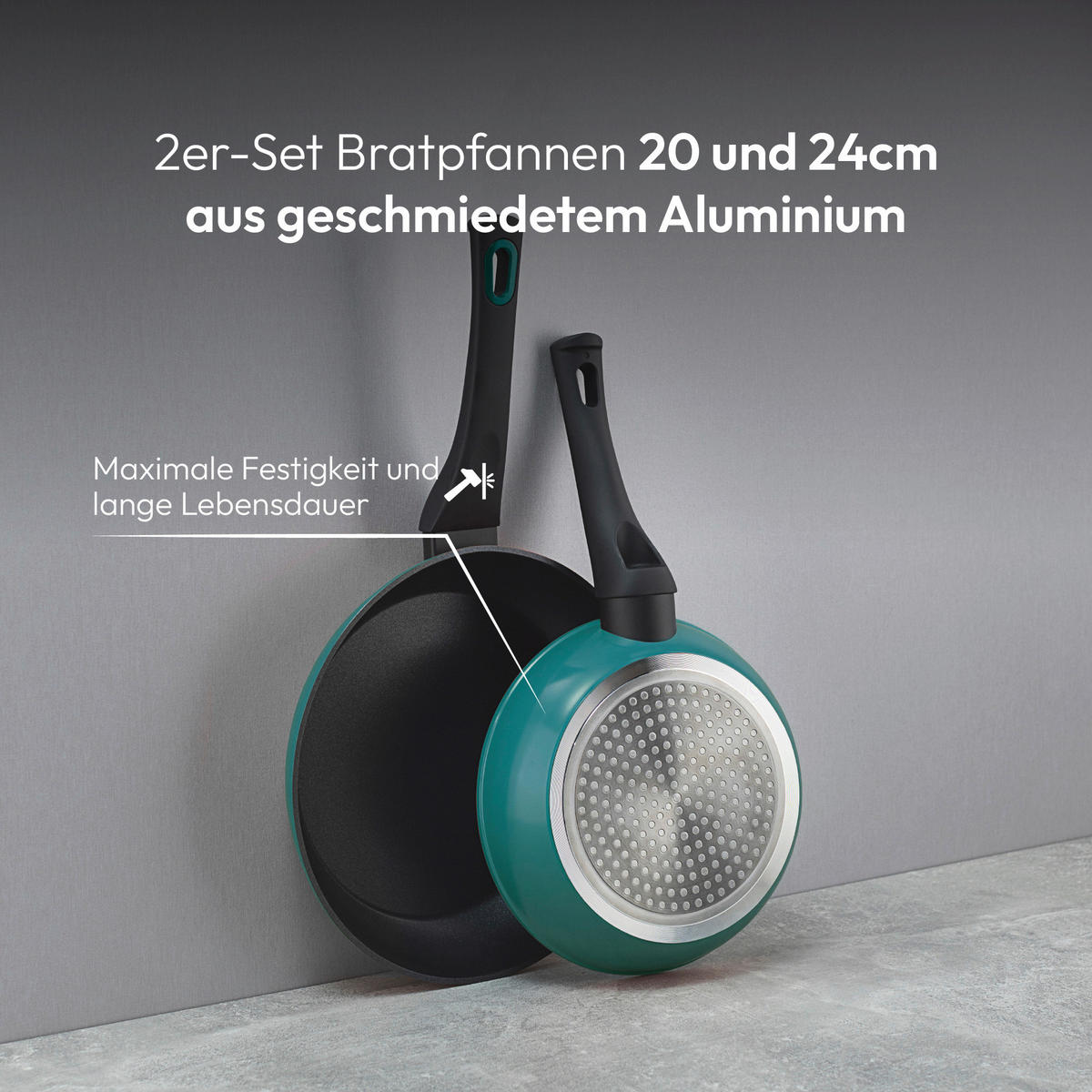 BERGNER Pfannenset Classique grün Aluminium Classique - grün - BERGNER
