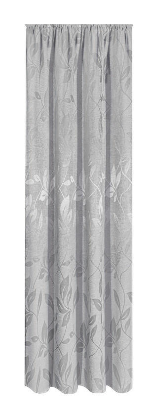 Thumbnail - Happy Home Dekovorhang Blätter silber B/L: ca. 140x245 cm