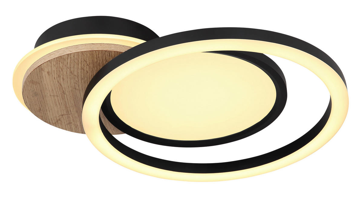 GLOBO Deckenleuchte 67273-28 Sid Opal schwarz MDF Metall Kunststoff B/H/L: ca. 30x10,5x51,5 cm null 2 Brennstellen Sid - schwarz/Opal (51,50/30,00/10,50cm) - GLOBO