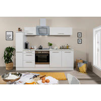 Respekta Küchenblock Amanda weiß Hochglanz B/H/T: ca. 240x200x60 cm Amanda - weiß/Edelstahloptik (240,00/200,00/60,00cm) - Respekta