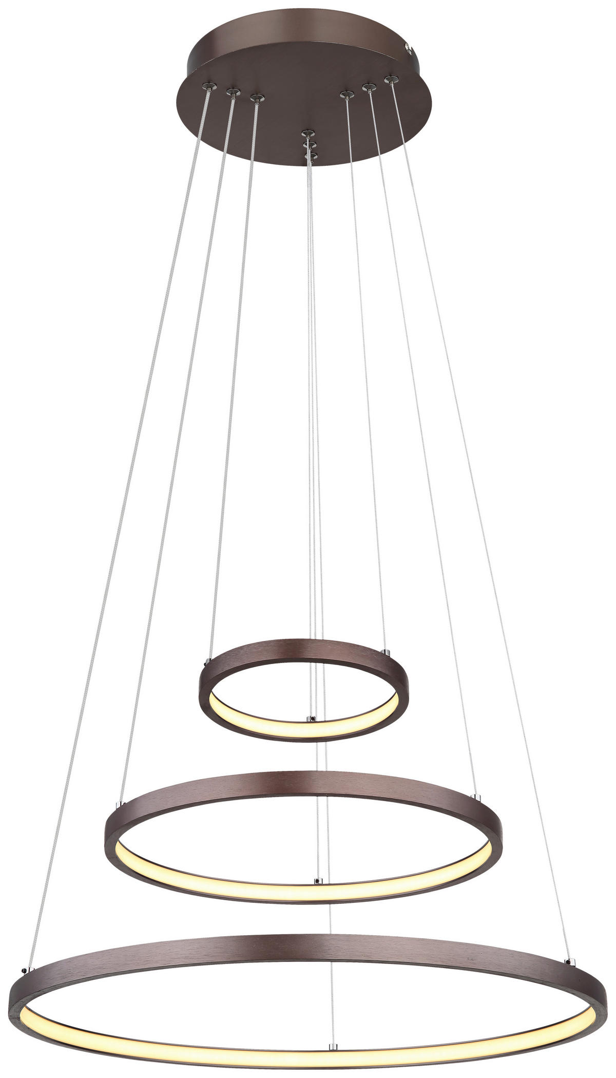 GLOBO LED-Pendelleuchte 67192-57BR kaffee Kunststoff Metall H/D: ca. 120x51 cm RALPH - kaffee (51,00/120,00cm) - GLOBO