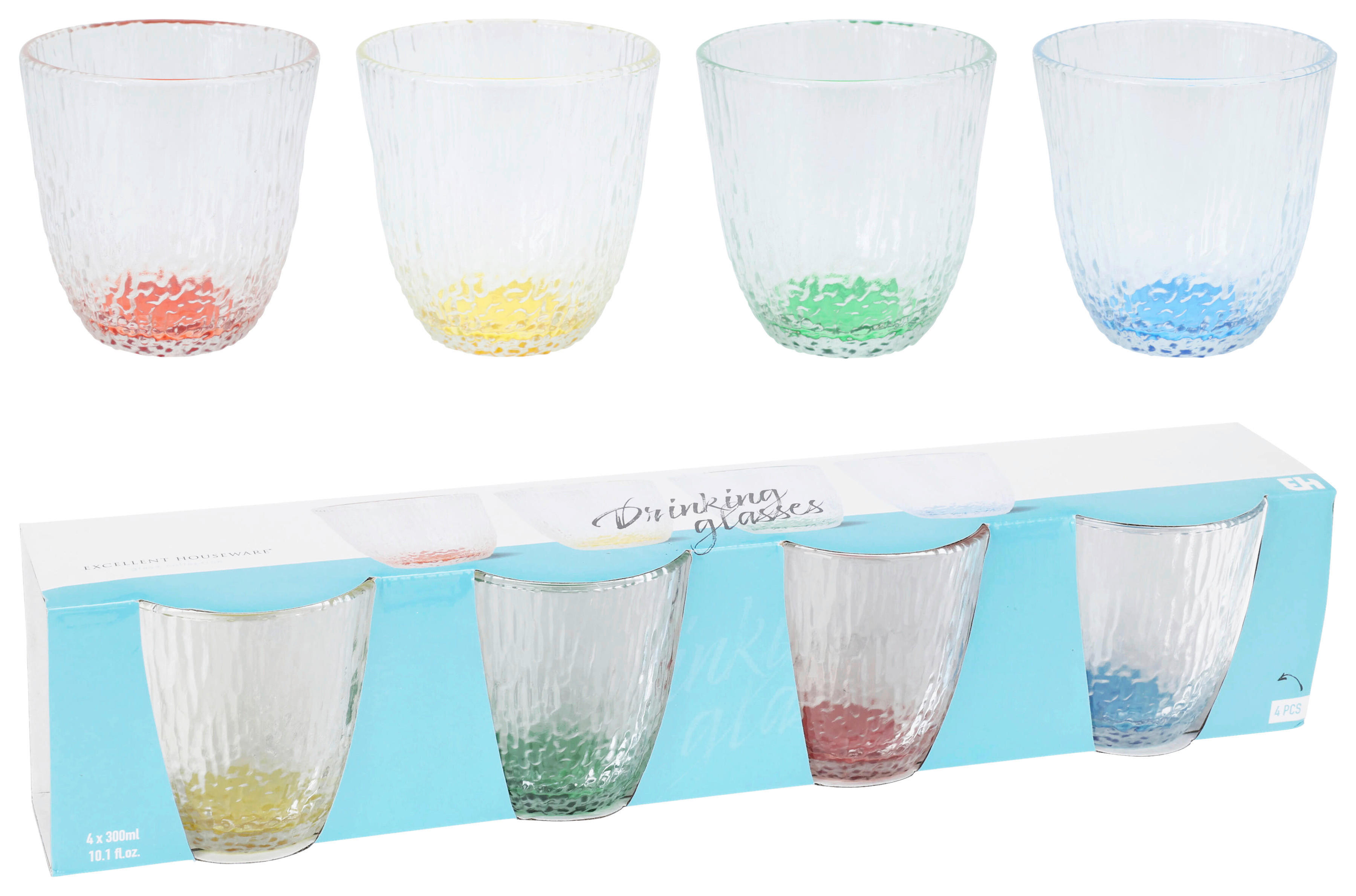 Trinkgläserset mehrfarbig Trinkglas_4erSet - mehrfarbig (9,00/43,50/9,00cm)