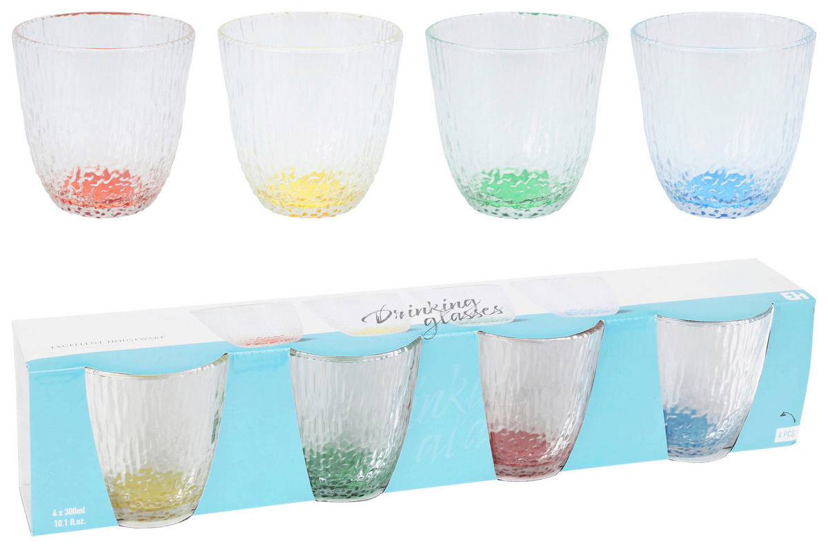 Trinkgläserset mehrfarbig Trinkglas_4erSet - mehrfarbig (9,00/43,50/9,00cm)