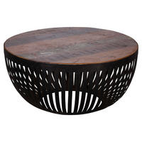 Couchtisch braun schwarz lackiert B/H/T: ca. 70x33x70 cm Couchtisch - braun/schwarz (70,00/33,00/70,00cm) - Wohnling