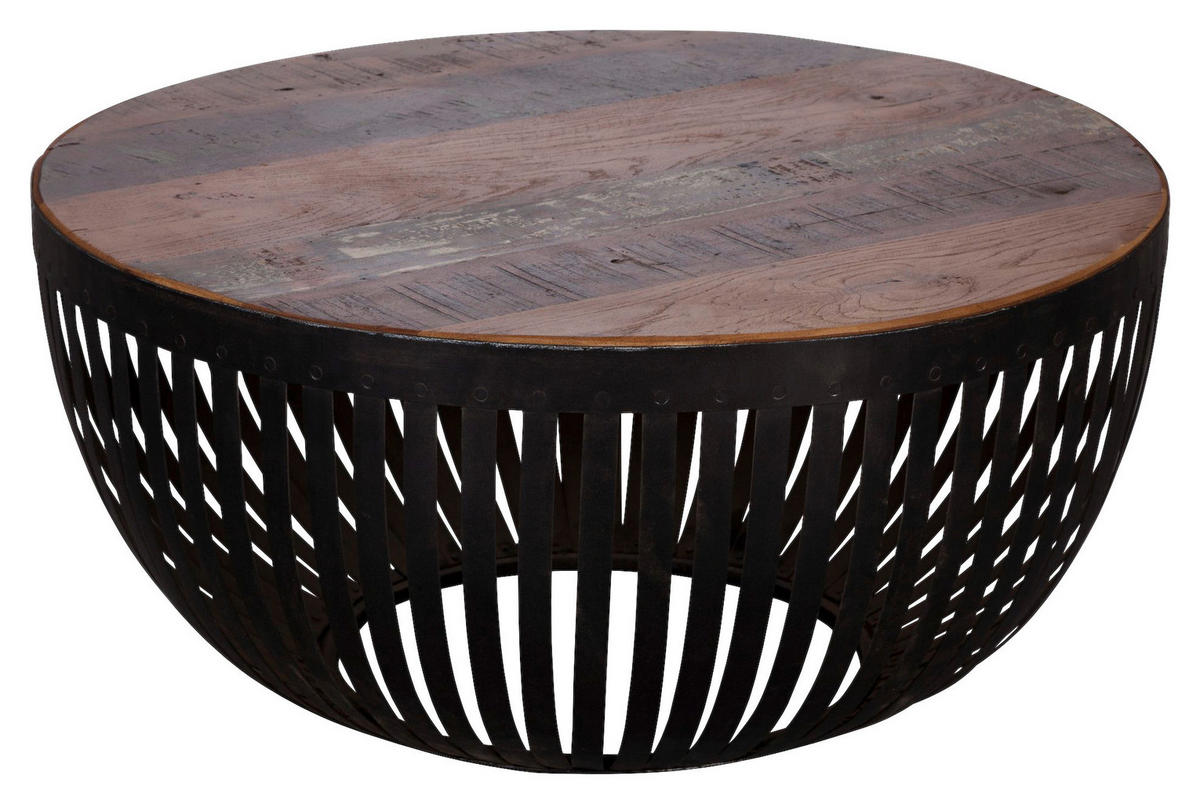 Couchtisch braun schwarz lackiert B/H/T: ca. 70x33x70 cm Couchtisch - braun/schwarz (70,00/33,00/70,00cm) - Wohnling