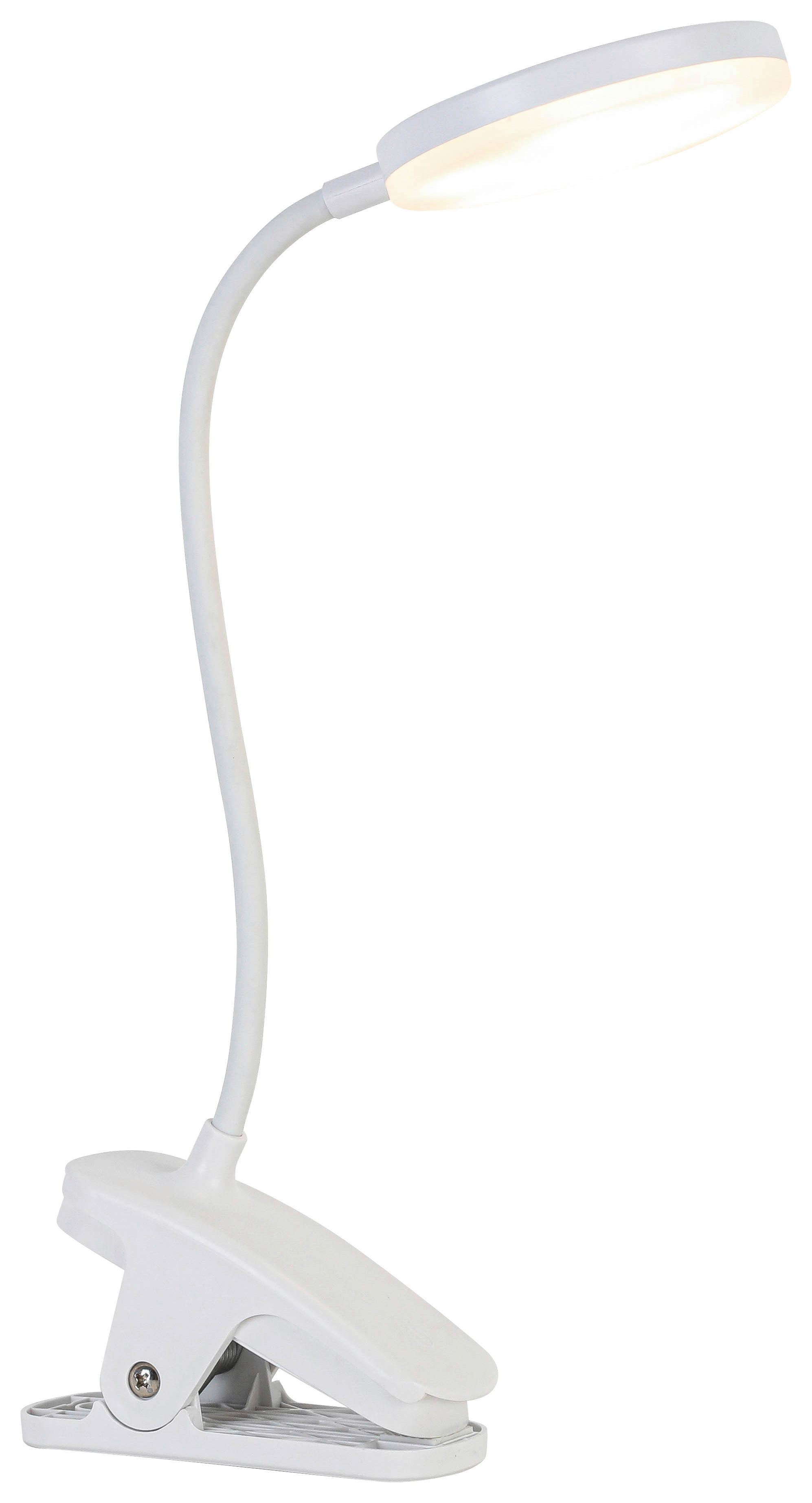 NOLO Tischleuchte weiß Kunststoff B/H/L: ca. 6,5x52x14 cm LED-Klemmtischleuchte_Noah - weiß (14,00/6,50/52,00cm) - NOLO