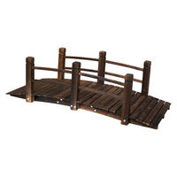 Outsunny Holzbrücke mit Geländer dunkelbraun B/H/L: ca. 67x48x153 cm ca. 181 kg Holzbrücke 844-132 - dunkelbraun (153,00/67,00/48,00cm) - Outsunny