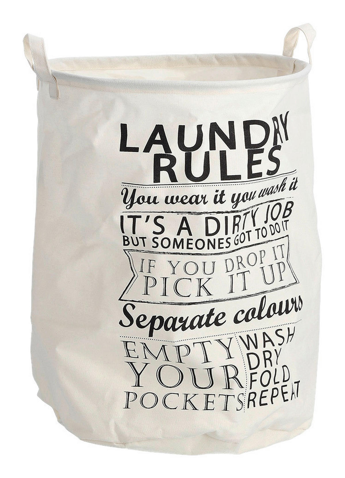 Zeller Wäschesammler Laundry Rules Laundry Rules - weiß (38,00/38,00/48,00cm) - Zeller