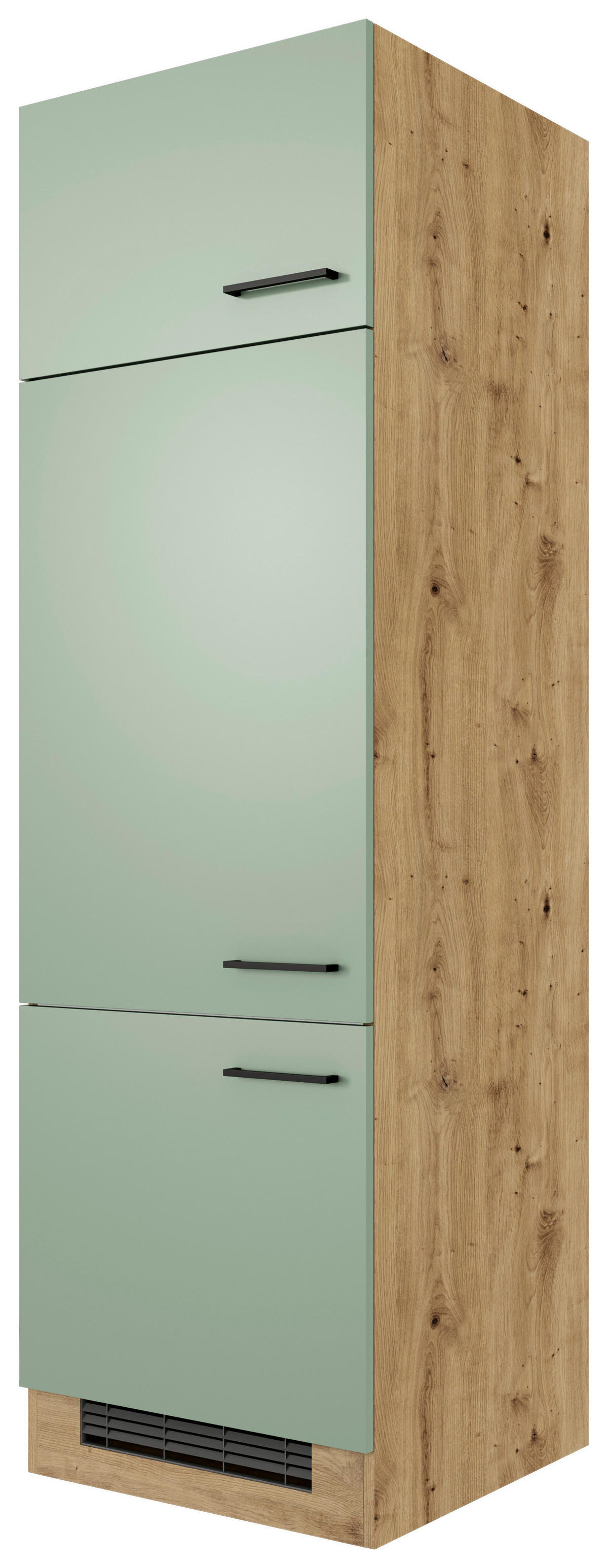 Kühlumbauschrank Cara grün B/H/T: ca. 60x200x57 cm Cara - Eiche/schwarz (60,00/200,00/57,00cm) - Flex-Well