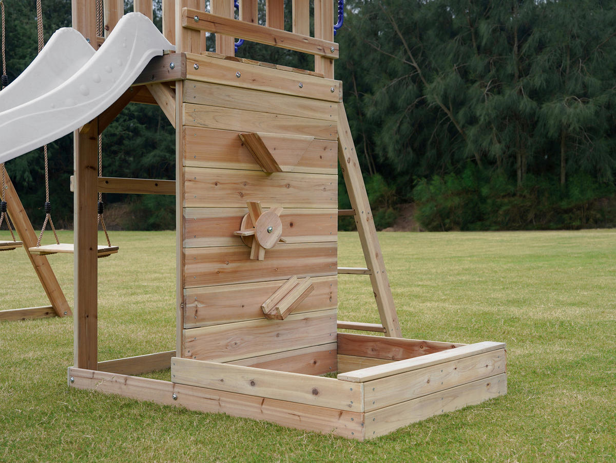 AXI Spielturm Malik weiß B/H/L: ca. 345x270x336 cm Malik - braun/weiß (336,00/345,00/270,00cm) - AXI