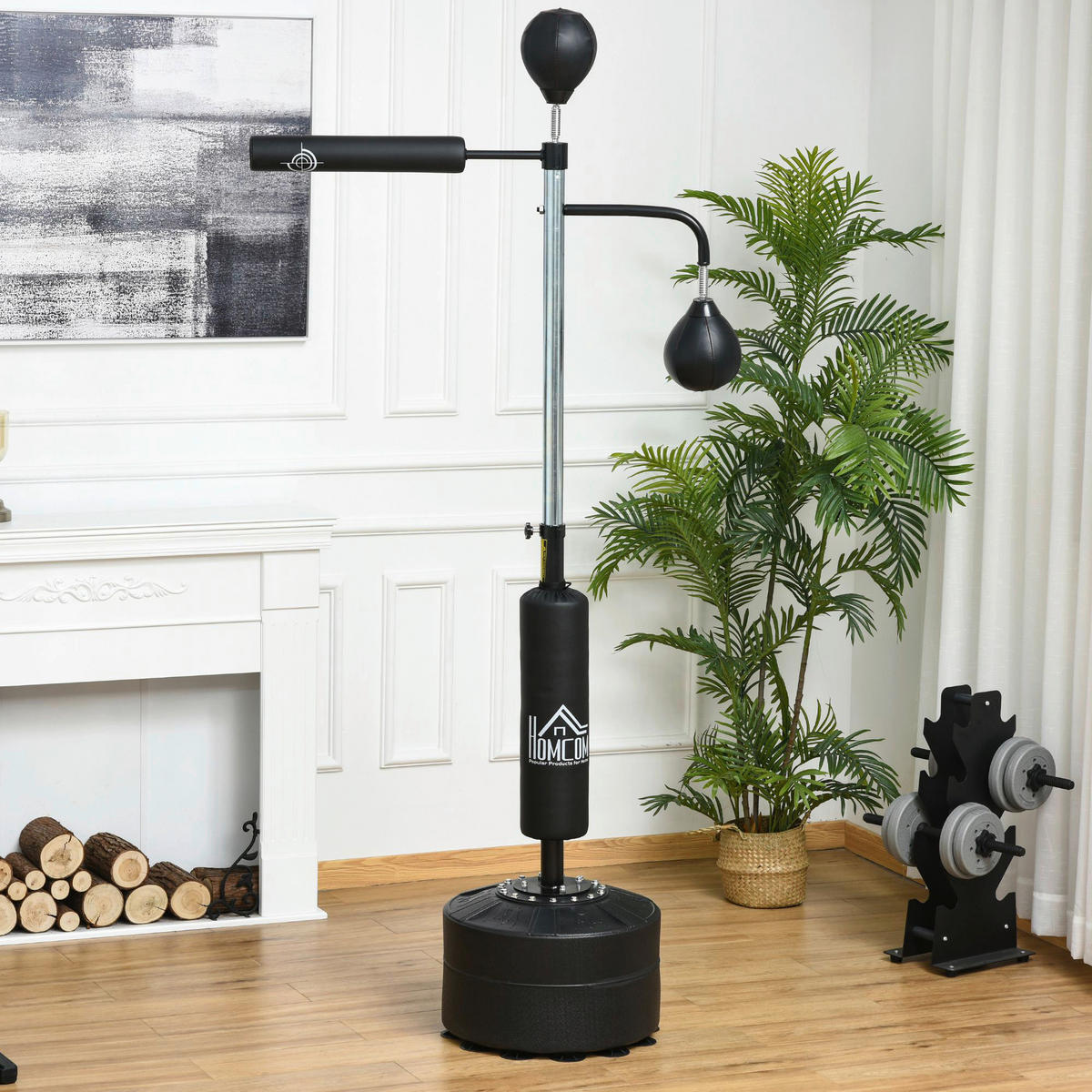 HOMCOM Fitness-Zubehör schwarz Polypropylen B/H/L: ca. 50x88x160 cm Boxset - schwarz (160,00/50,00/88,00cm) - HOMCOM