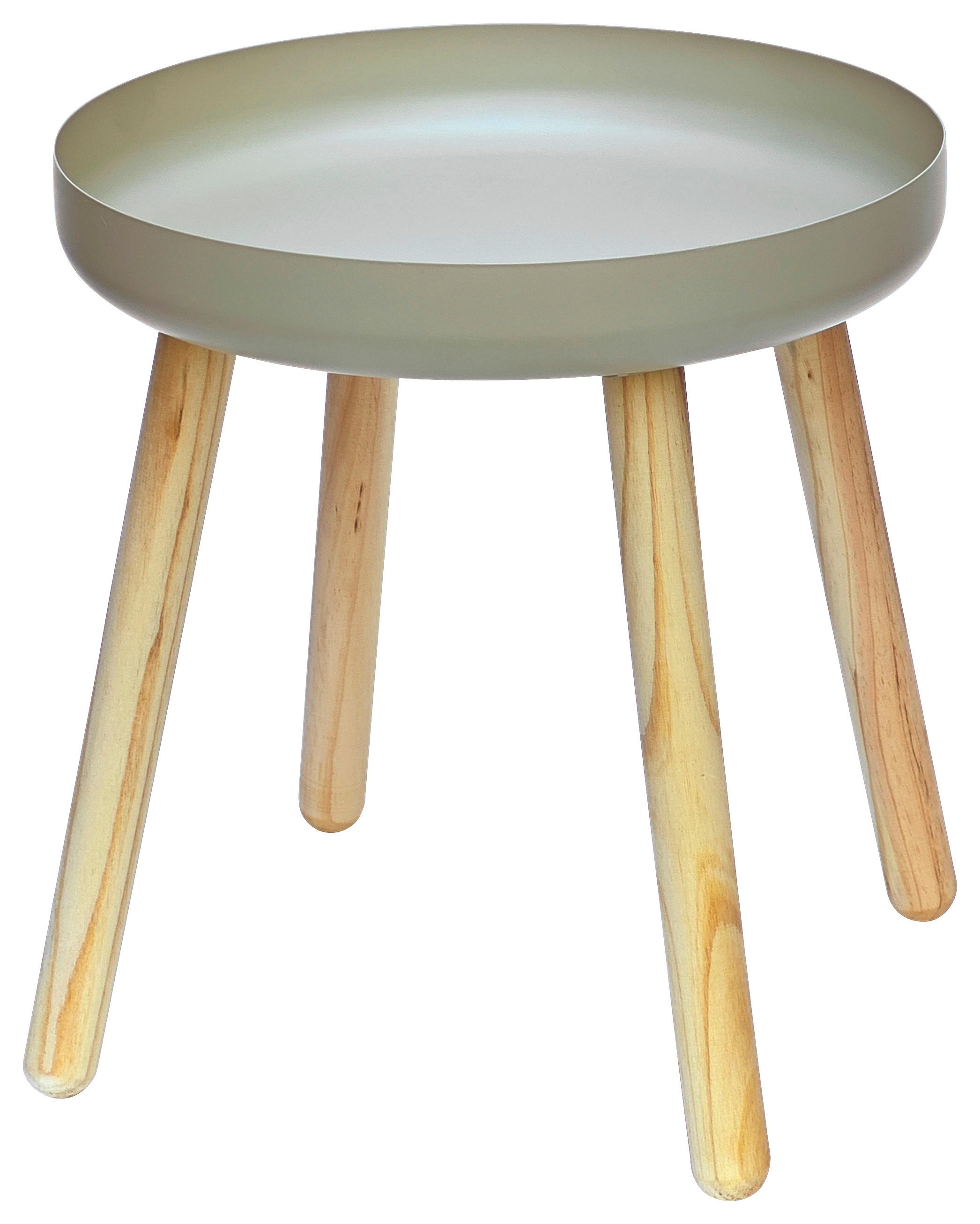 POCOline Beistelltisch beige Metall H/D: ca. 43x40 cm Beistelltisch - beige/natur (40,00/43,00cm) - POCOline