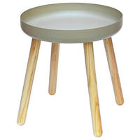 POCOline Beistelltisch beige Metall H/D: ca. 43x40 cm Beistelltisch - beige/natur (40,00/43,00cm) - POCOline