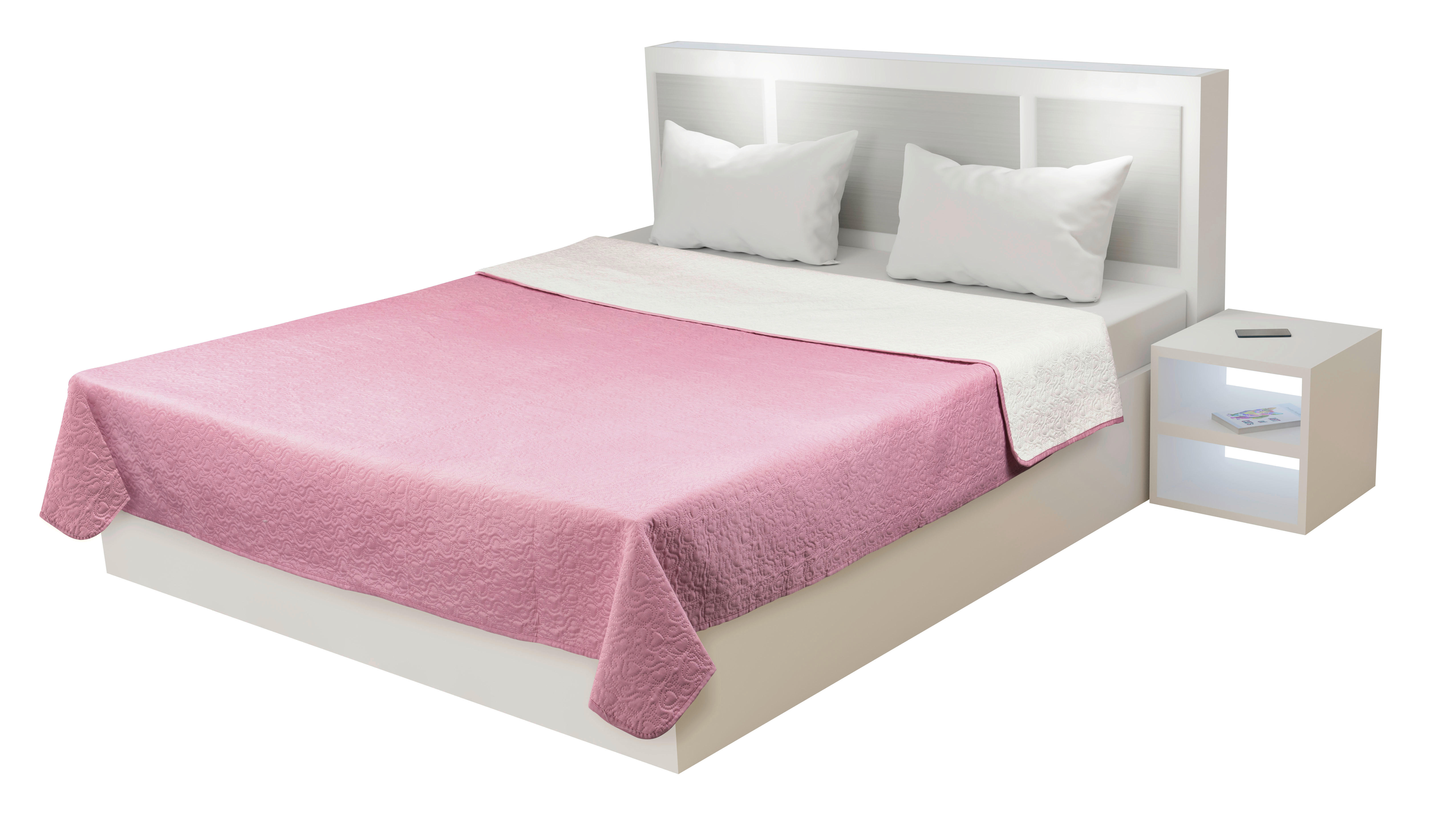 Tagesdecke Tagesdecke-Single 160x220 uni - offwhite/rosé (160,00/220,00cm) - Sensation