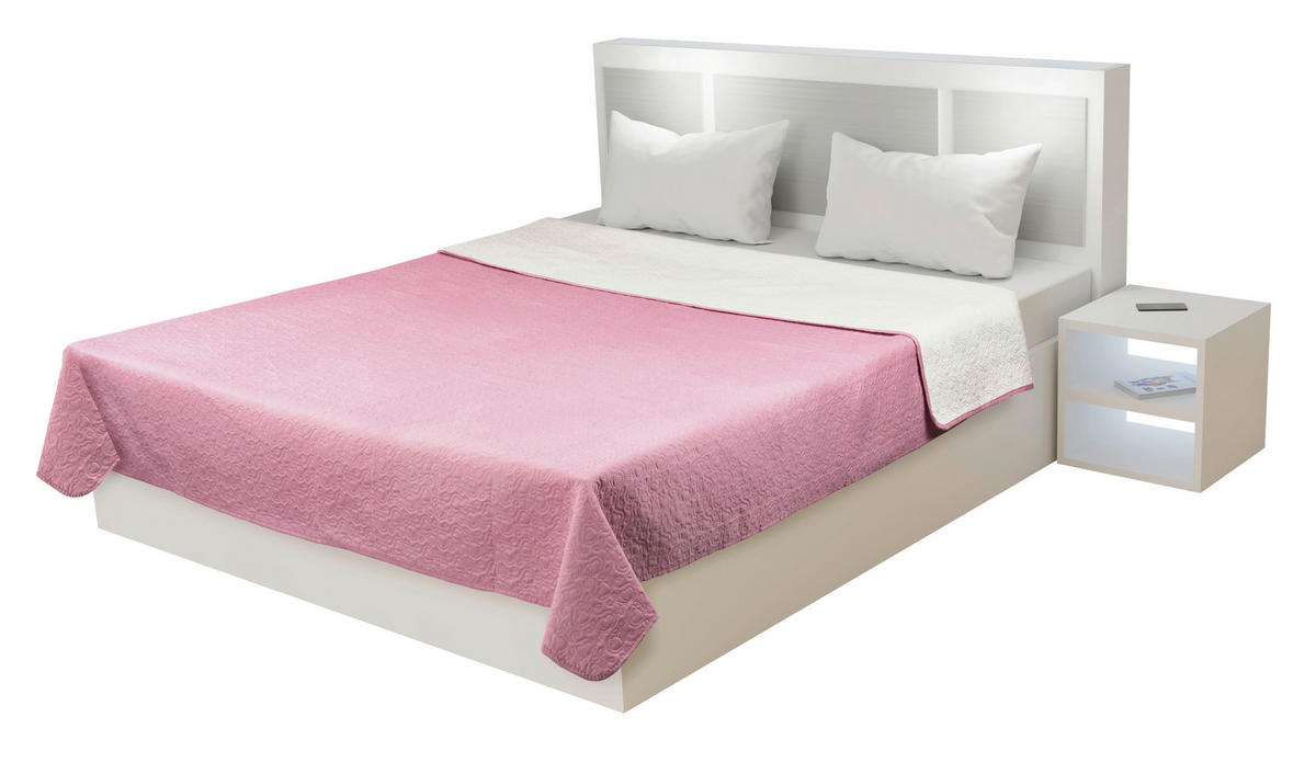 Tagesdecke Tagesdecke-Single 160x220 uni - offwhite/rosé (160,00/220,00cm) - Sensation
