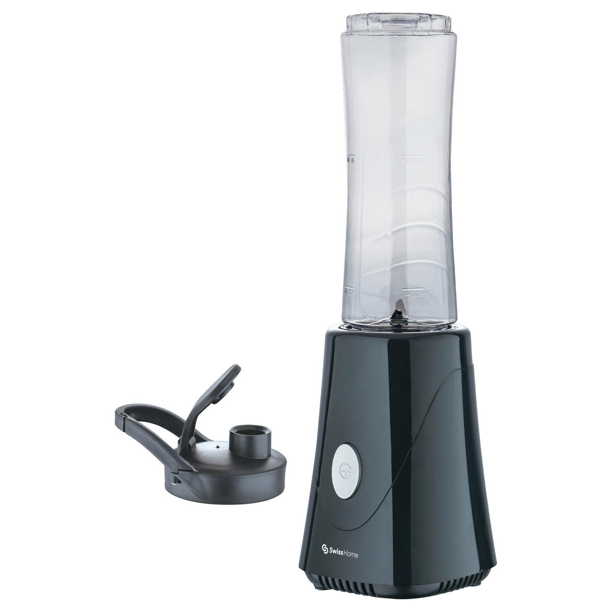 SWISS HOME Reise-Blender schwarz Edelstahl B/H/L: ca. 12x24,5x20,5 cm PETIT - schwarz (20,50/12,00/24,50cm) - SWISS HOME