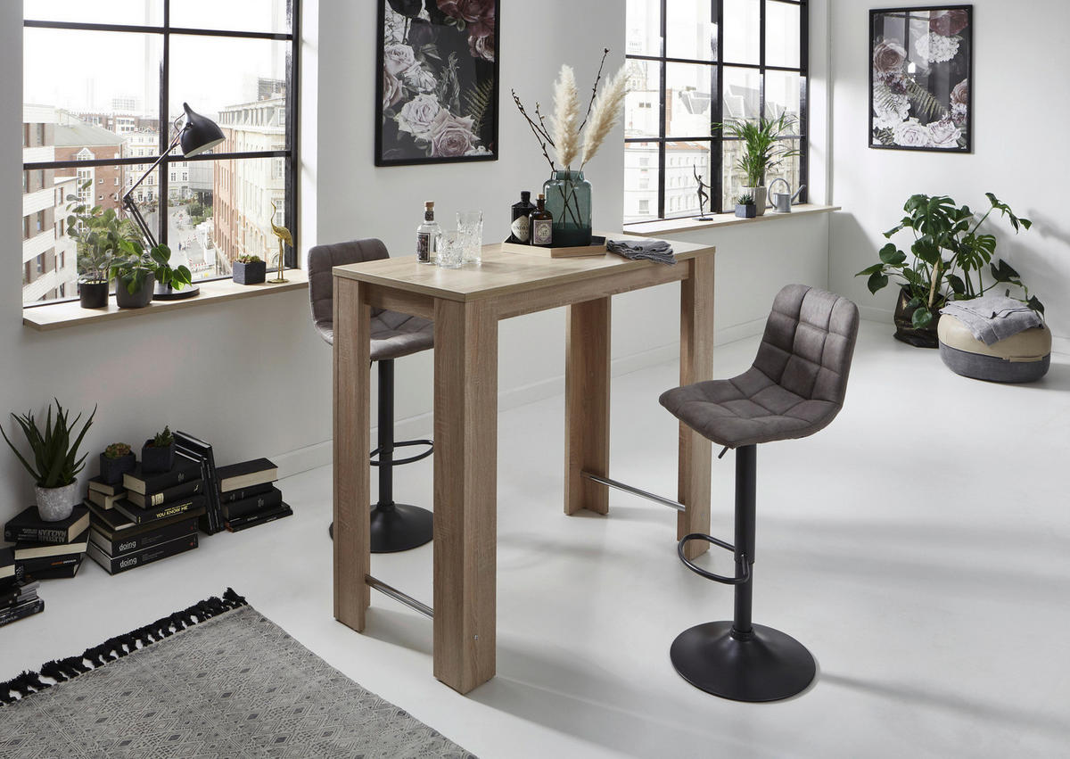 Barhocker Yvonne 2er Set grau Vintage Microfaser B/H/T: ca. 43x113x44 cm Yvonne 2er Set - grau (43,00/113,00/44,00cm) - Hela