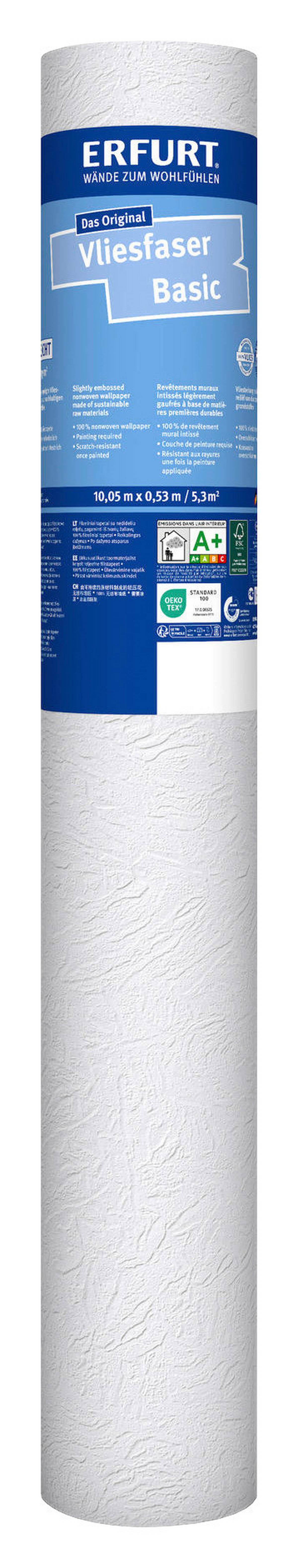 Erfurt Vliestapete Basic Basic weiß B/L: ca. 53x1005 cm Basic - weiß (53,00/1005,00cm) - Erfurt