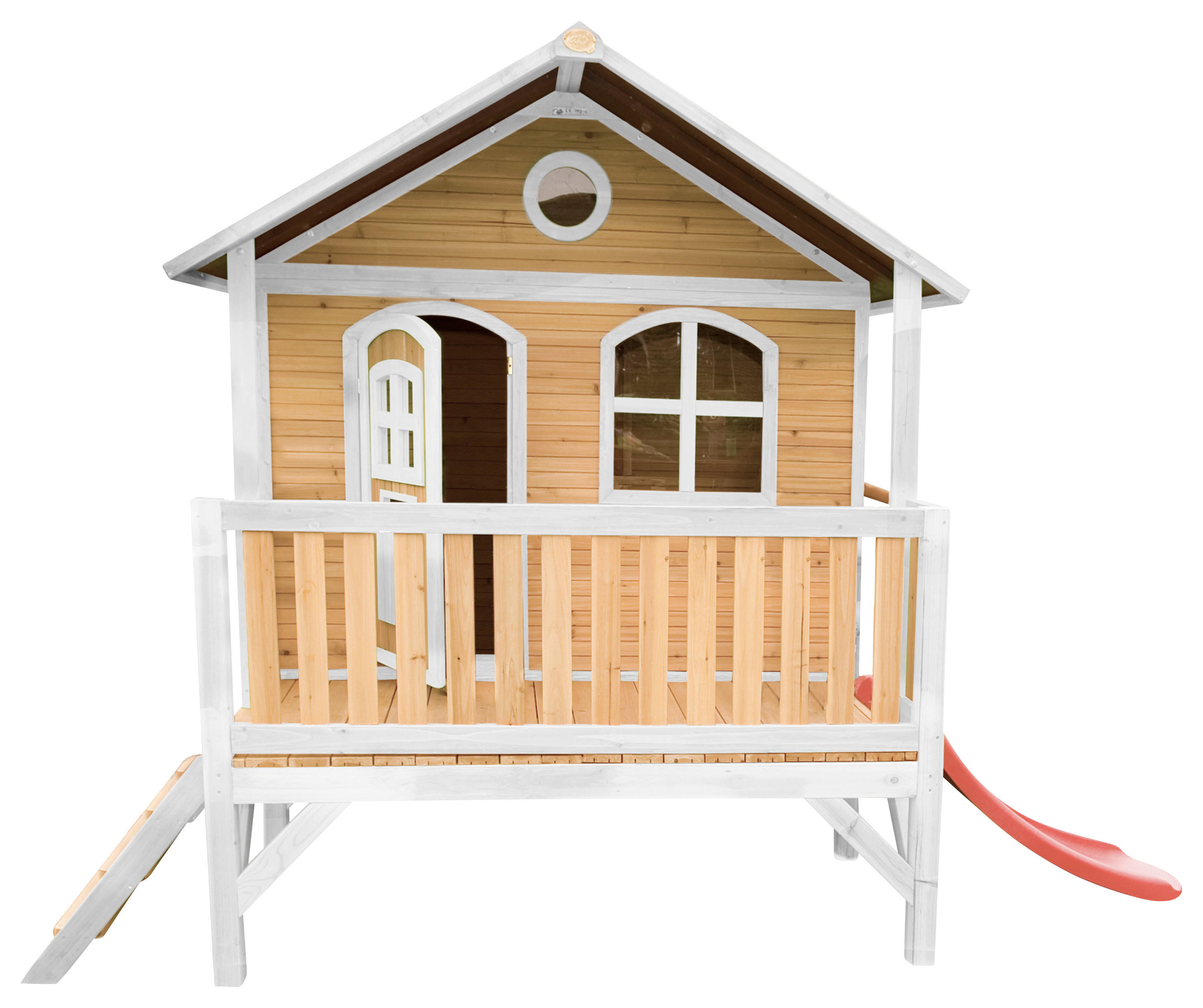 AXI Spielhaus Stef braun B/H/L: ca. 349x233x212 cm Stef - braun/weiß (212,00/349,00/233,00cm) - AXI