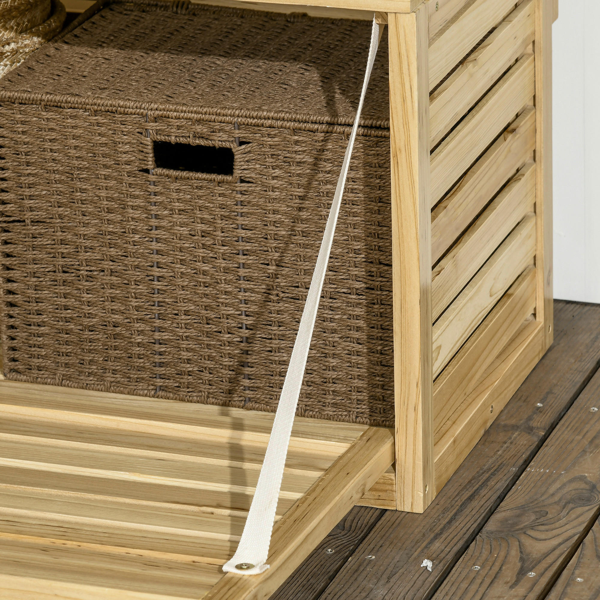 Outsunny Aufbewahrungsbox Aufbewahrungsbox - natur (80,00/45,00/160,00cm) - Outsunny