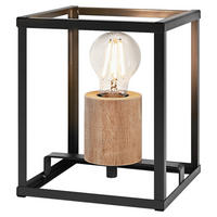 LEDVANCE Tischleuchte Nairobi 759084 schwarz Metall Holz B/H/L: ca. 17x20,3x17 cm E27 1 Brennstellen Decor Nairobi - schwarz (17,00/17,00/20,30cm) - LEDVANCE
