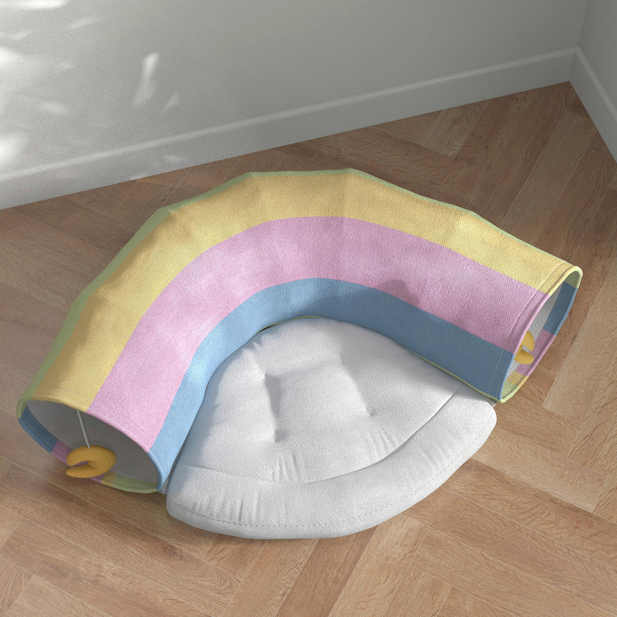 PawHut Katzen-Zubehör bunt Polypropylen B/H/L: ca. 65x105x28 cm Katzentunnel - bunt (28,00/65,00/105,00cm) - PawHut