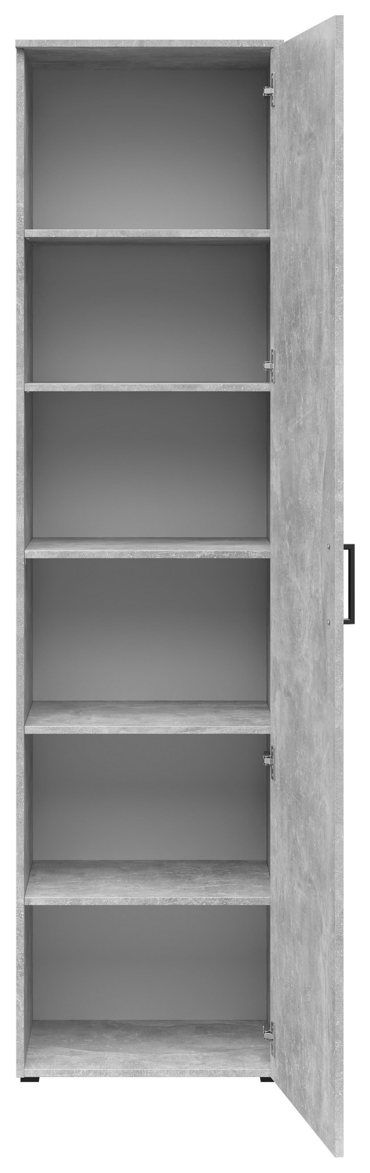 Schrank Multi-Stauraum Typ 51 Beton Optik B/H/T: ca. 50x195x40 cm Multi-Stauraum Typ 51 - Beton (50,00/195,00/40,00cm)