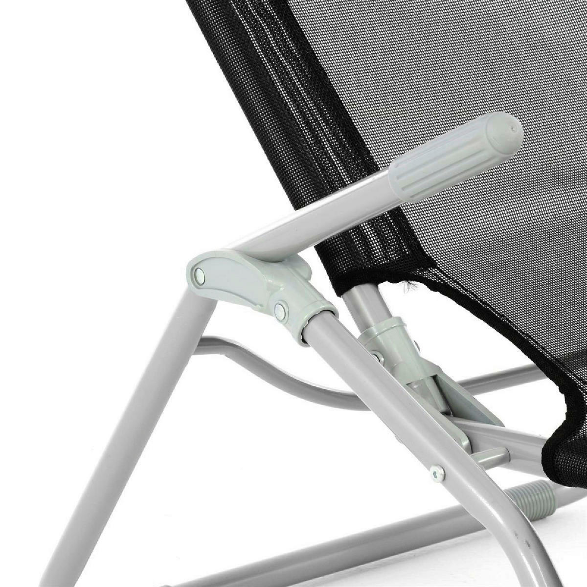 VCM Gartenliege-Set schwarz Stahl B/H/L: ca. 48x100x160 cm Gartenliege - schwarz (160,00/48,00/100,00cm) - VCM