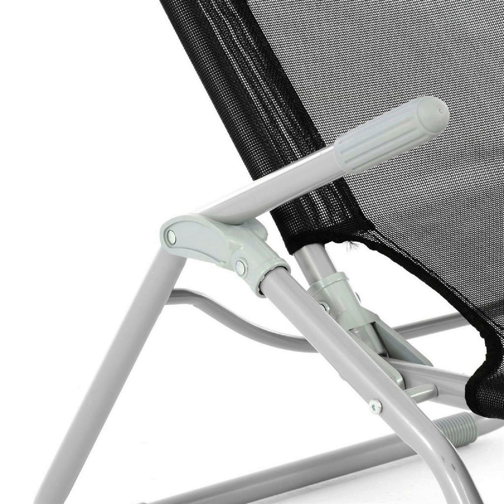 Thumbnail - VCM Gartenliege-Set schwarz Stahl B/H/L: ca. 48x100x160 cm