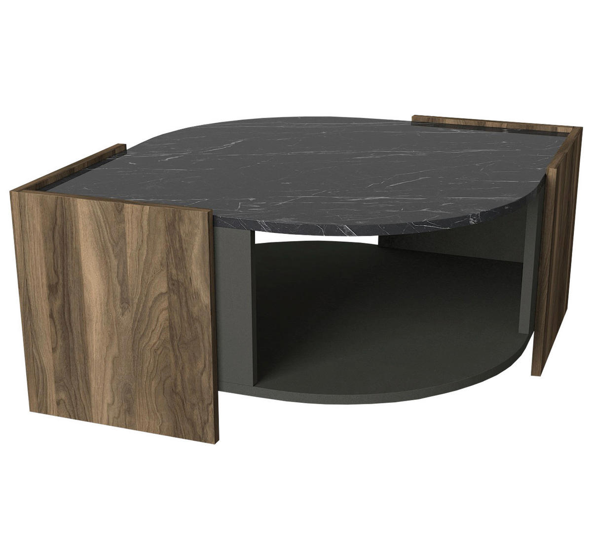 Couchtisch Marbel walnuss Nachbildung Marmoroptik B/H/T: ca. 75x40x75 cm Marbel - Marmoroptik/walnuss (75,00/40,00/75,00cm) - moebel17