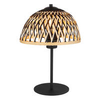 GLOBO Tischleuchte schwarz natur Metall H/D: ca. 37x25 cm E27 1 Brennstellen COLLY - natur/schwarz (25,00/37,00cm) - GLOBO