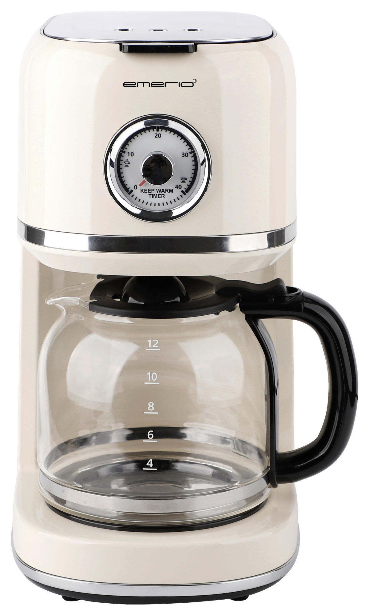 Emerio Kaffeeautomat CME-133280.4 creme Glas Edelstahl B/H/L: ca. 18,9x32,1x29,6 cm Kaffeeautomat_Retro CME-133280.4 - creme (29,60/18,90/32,10cm) - Emerio