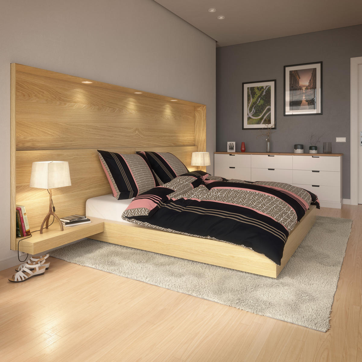 Microfaser Bettwäsche Bettwäsche_Microfaser Zopf - rosé/grau (135,00/200,00cm)