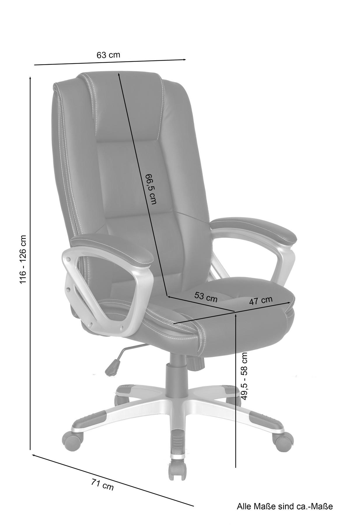 XXL-Chefsessel DEREK-XXL schwarz schwarz Kunstleder Kunststoff DEREK-XXL - schwarz - byLIVING