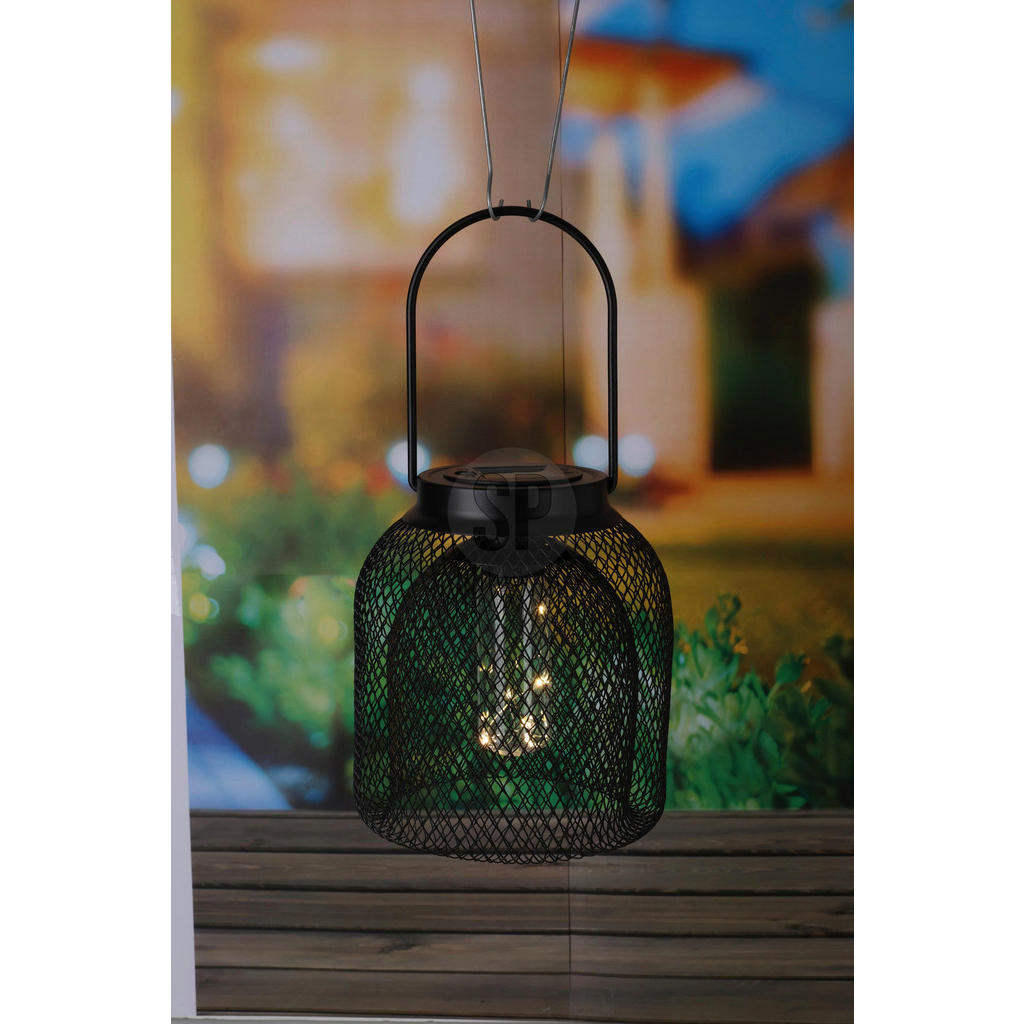 Thumbnail - Solarlaterne schwarz Metall B/H/L: ca. 16,5x16,5x20,5 cm